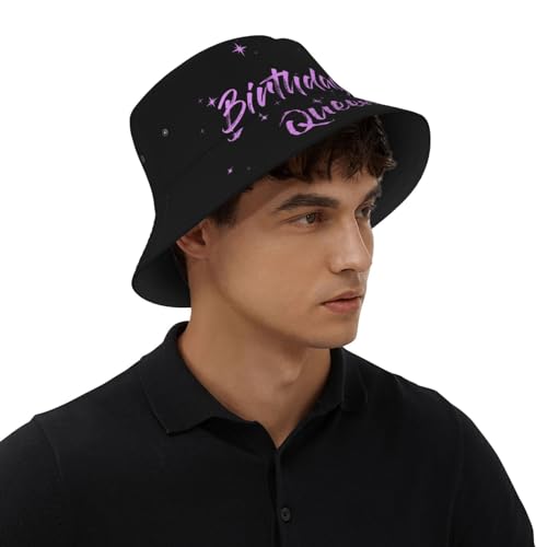 Image of Birthday Queen Birthday Bucket Hat for Women Men Birthday Hat Beach Travel Sun Hat Packable Fisherman Cap for Travel Hiking