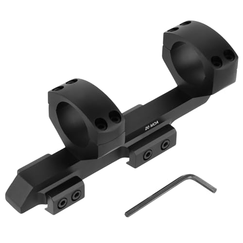 ToopMount 30mm Scope Mount, 20 MOA Cantilever Picatinny Lightweight Scope Mount, Offset Dual Ring One-Piece Scope Mount with 1.65inch Forward Offset, 30mm Extended Picatinny Scope Mount for 21mm Rail