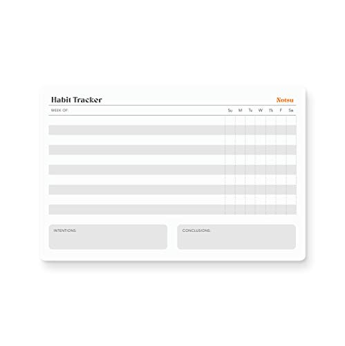 Notsu Weekly Habit Tracker Notepad | Goals Planner Pad and Self Care To Do List | 50 Tear Off Pages, 8.5” x 5.5”
