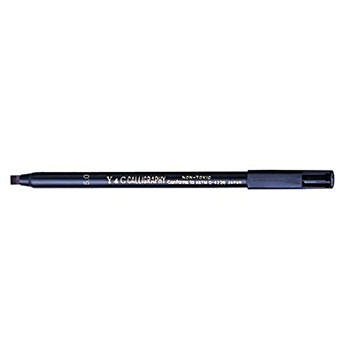 Niji Yasutomo Calligraphy Marker 5.0mm Chisel Tip, Black Ink (NSC6005A)