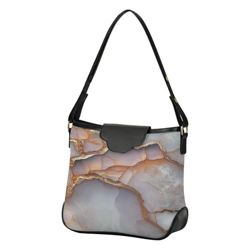 Sac à bandoulière tendance or rose et blanc avec sangle amovible moderne