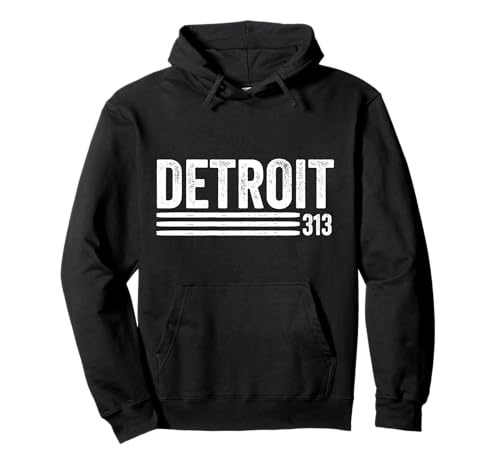 Detroit Abbigliamento Vintage Uomo Detroit 313 Felpa con Cappuccio