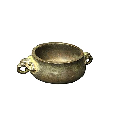 Encensoir de table binaure en bronze chinois pour coin méditation et yoga