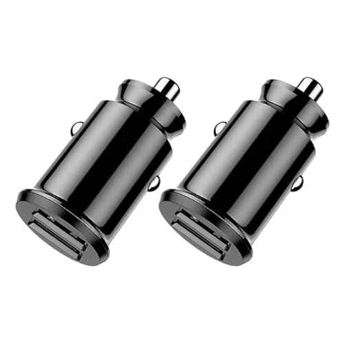 Alipis Cargador de Coche 48A 2 Puertos USB Fuente de Alimentación Automática Portátil Carga Rápida para Teléfonos Móviles y Tabletas Color Negro Paquete de 2 Unidades
