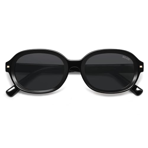 SOJOS Retro Trendy Oval Round Polarized Sunglasses Womens Mens, 80s 90s Vintage Sunnies SJ2603