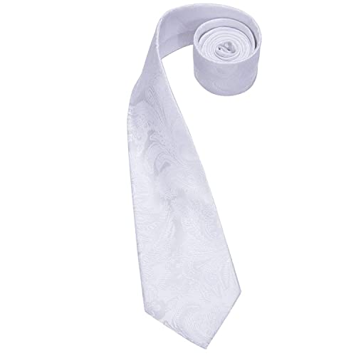Image of Hi-Tie Paisley Floral Ties Set for Men Silk Mens Stripes Necktie Pocket Square Cufflinks Set Formal Business