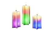 joka international GmbH Regenbogenkerzen Weihnachten Sterne 3er Set mit Farbwechsel Echtwachs