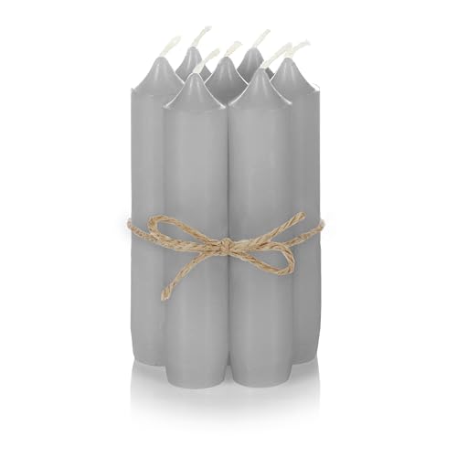 Nordstern Stabkerzen Grau 6er Pack - Kleine Kerzen für Kerzenhalter,...