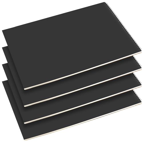 Carnet de croquis A3 lot de 4 cahiers dessin spirales noir papier 120g/m²