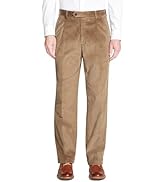 Men's Classic Fit Stretch Corduroy Dress Pants Expandable Waist
