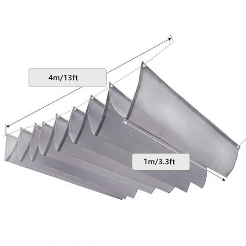 Pare-soleil rétractable 1x4m gris clair pour balcon et terrasse - 6