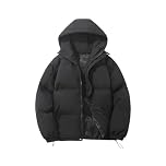 Couawaticy Quilted Jacket for Women UK Hooded Puffer Down Coat Quilted Padded Coat Hoodie Top Plain Short Down Puffer Ladies Lightweight Waterproof Jacket A-Black