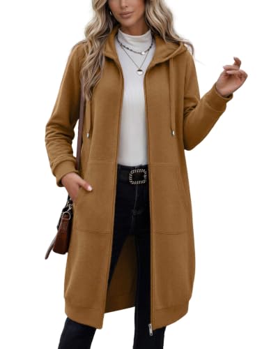 HOTOUCH Women's Oversized Comfort Fleece Long Hoodies Cozy Trendy Zipper