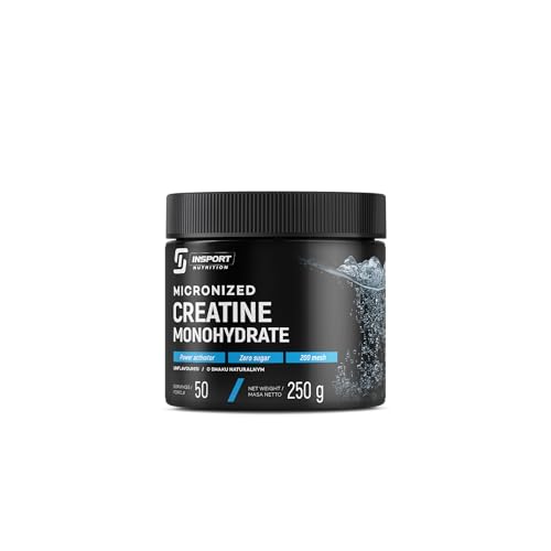 INSPORT Nutrition - Micronized Creatine Monohydrate - Développement de la masse musculaire - Supplément Sportif Professionnel - 50 Portions - 250g Poudre (Sans saveur)