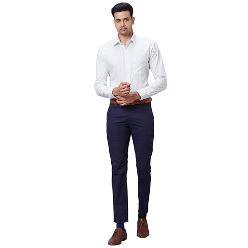 Image of Raymond Men's Pure Cotton Structure Pattern Slim Fit Semi Cutaway Collar Full Sleeve Formal Shirt