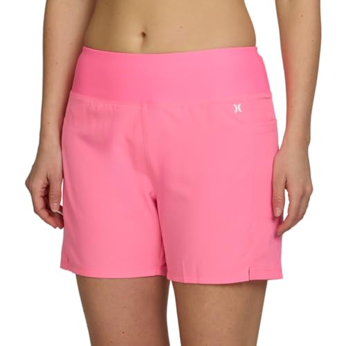 Image of Hurley 5 inch /7 inch High Waisted Swim Shorts Women, Board Shorts with Pockets & Inner Liner, Quick Dry Swim Trunk, UPF 50+