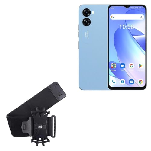 BoxWave Holster Compatible with Umidigi G3 - ActiveStretch Sport Armband, Adjustable Armband for Workout and Running - Jet Black