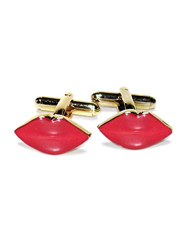 Mancuernillas para hombre color dorado forma lápiz labial miniatura 1