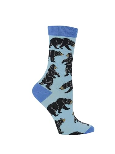 Image of WHD Black Bear Crew Socks for Women & Men | Fun Animal Socks, Nature Lover Gift