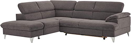 Mivano Ecksofa David / Moderne Couch in L-Form mit verstellbaren Kopfstützen und Ottomane / 256 x 71 x 208 / Mikrofaser-Bezug, Dunkelgrau – Bild 5