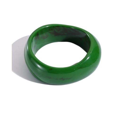 Image of Colorful Resin Bangle Bracelet For Women Irregular Wide Chunky Geometric Bracelet Fashion Charm Accessories Jewelry Birthday Holiday Gifts
