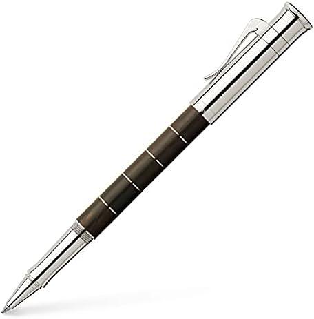 Graf von Faber-Castell Anello Grenadilla Roller Kalem, Platin Kaplama, Dayanıklı Ahşap Gövde, Şık ve Prestijli Tasarım - Görsel 1