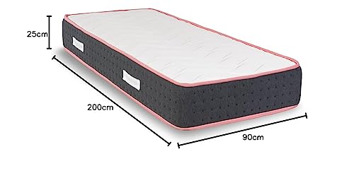 Francegaglia® Materasso Healthy Relax 1600 Molle Insacchettate & Memory Con Fascia 3D Traspirante + Cuscino In Fiocco Di Memory - Altezza 25Cm - Dispositivo Medico Detraibile - 90X200 - 3
