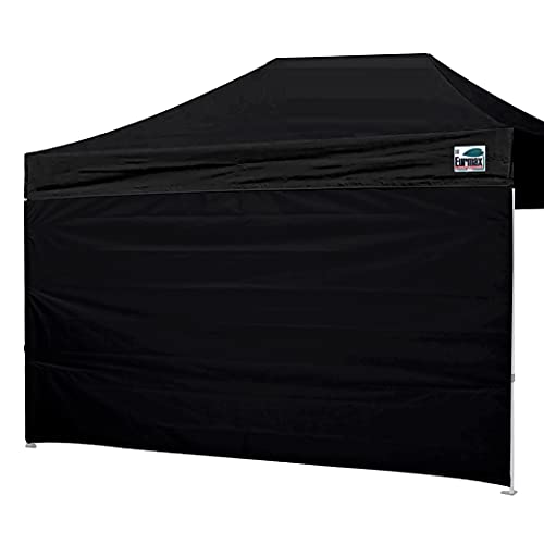 Image of Eurmax USA 10x15 Pop Up Canopy SunWall-UV Protection for Tents,Blocks Sunlight&Wind,Water Resistant Side Wall Only,Easy Hook & Loop Installation,Fit for 15FT Straight Leg Shelters&Gazebo,Black