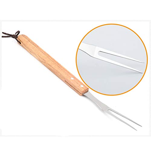 Good 5 peças kit de ferramentas de churrasco com cabo de madeira, espada, cortador de escova, pinças