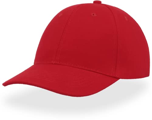 COOZO Unisex Liberty Six Buckle Brushed Cotton 6 Panel Cap - Red - One Size