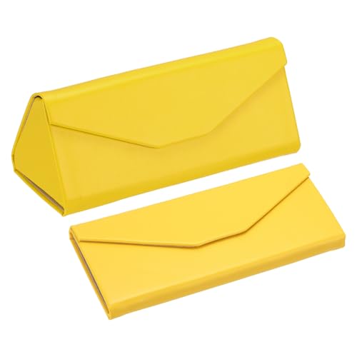 Image of PATIKIL Foldable Glasses Case, Triangle Magnetic Sunglasses Organizer Case PU Leather Hard Eyeglass Case for Women (2 Pcs)