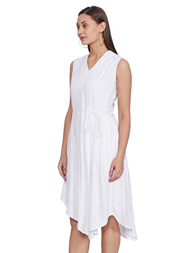 Image of AND Women's Viscose Asymmetrical Knee-Length Casual Dress