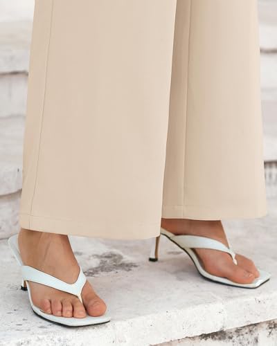 Btfbm Womens Wide Leg Pants Dressy Casual Elastic High Waisted Palazzo Business Lounge Trousers With Pockets thumb #8