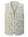 Gihuo Men's Summer Cotton Leisure Outdoor Pockets Fish Photo Journalist Vest Plus Size (Medium, Beige)