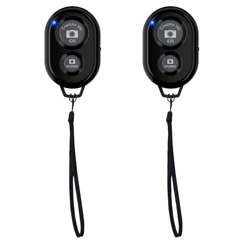 2 Piezas Control Remoto Bluetooth para Selfie, Disparador Remoto Bluetooth Android y iOS, Disparador a Distancia Inalámbrico, Compatible con iOS y Android, Ideal para Selfies y Fotografía a Distancia