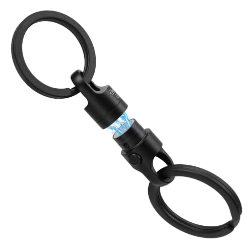 Image of KeyUnity Titanium Magnetic Quick Release Keychain, One-Hand Detachable Connector for Car Keys, USB Drives and EDC, Black, KA62 Compact-1 Pack