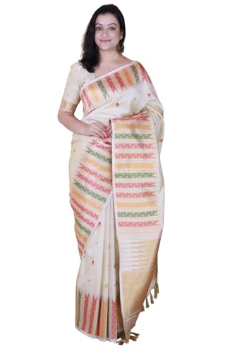 SGF11- Women's Kanjivaram Pure Soft Silk Handloom Saree Pure Golden Zari With Blouse Piece product image 9