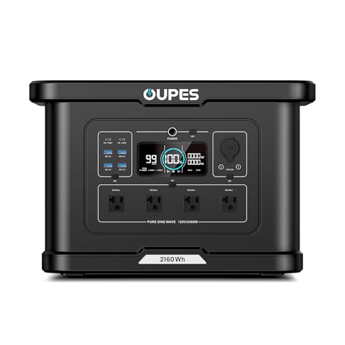 OUPES Exodus 2400 Portable Power Station 2400W (Boost 2600W, Surge 4500W), LiFePO4 Battery Generator, 0-80% Charge in 1.2H, Solar Ready for Home Backup, Camping & RV Essentials