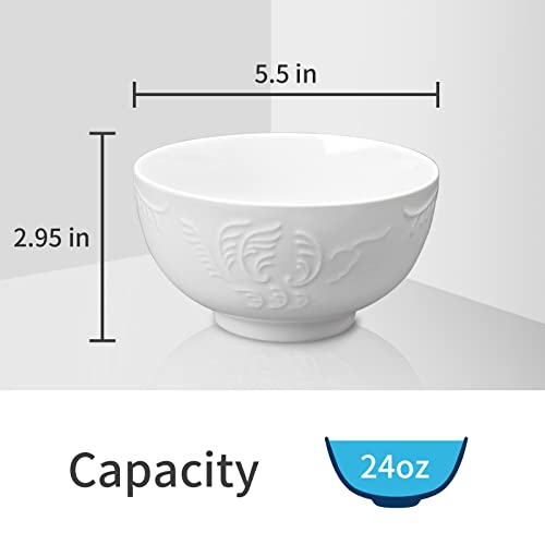 Amhomel Set Of 6 Cereal Bowls With Embossed Texture thumb #1