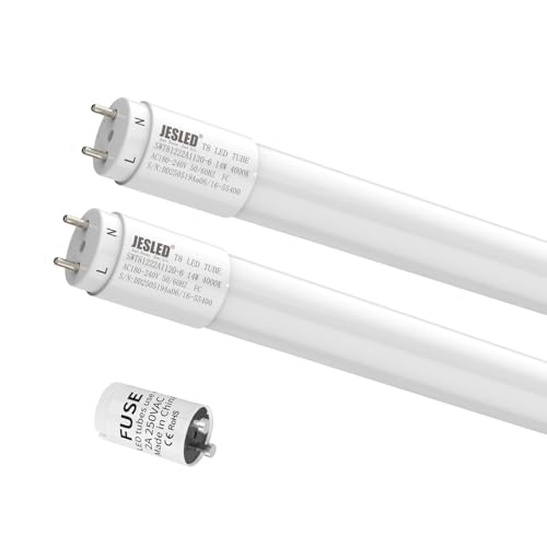 JESLED 2er Pack LED Röhre 150cm T8 G13-18W, 4000K, 2934 Lumen - PC-Material, hohe Lichtausbeute, inkl. Starter - Ideal für Büro, Supermarkt, Lagerhalle