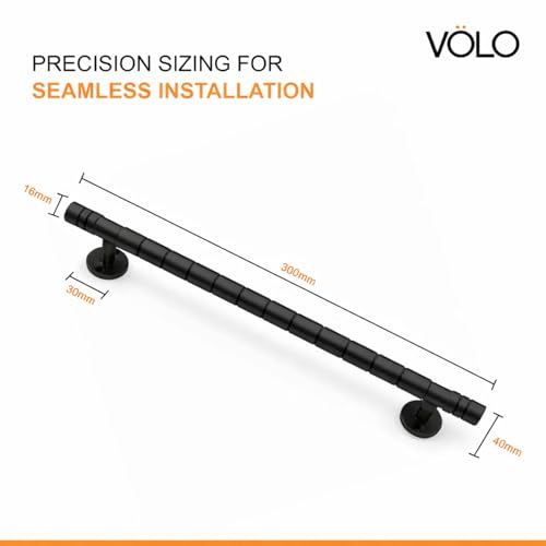 Image of VOLO Main Door Pull Push Handle for Main Entry | Interior Exterior Use | Modern Home Office Door Hardware Pull Handle | (Black, 12 Inch (300MM), Pack of 2 Piece (K-58))