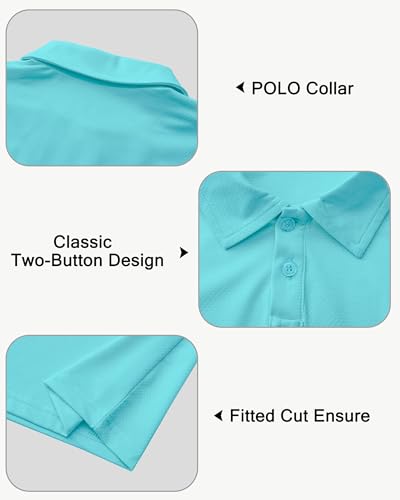 Image of MIVEI Kids' Performance School Uniform Polo Shirt Breathable UPF50+ | Youth Boys Girls Short Sleeve Golf Collared Shirts Grid Dry Fit Wrinkle Free Stretch Lightweight Cool Athletic Button Dress