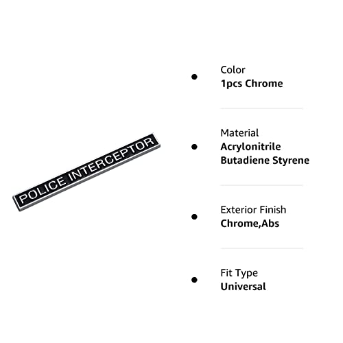 Embroom Police Interceptor Emblem, 3D Emblems Trunk Nameplate Badge Sticker Decal Replacement For Explorer (1Pcs Chrome) #TOP5