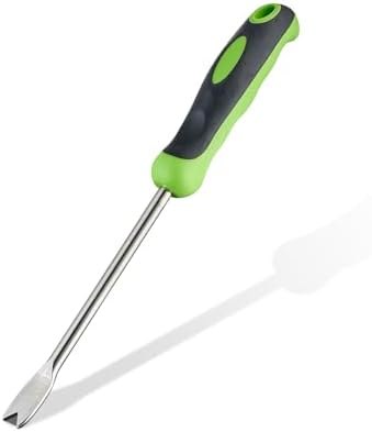 Professional Weed Control Tool -13 Inch V-Shaped Anti-Skid Shovel, Stainless Steel Gardening Manual Tool, Used for Weeding in Courtyards and Gardens, with Gloves Attached