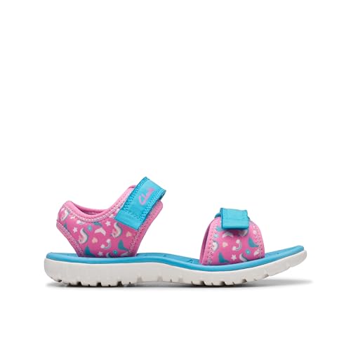 Clarks Girls' SurfingTide K. Sandal, Hot Pink, 13 Big Kid