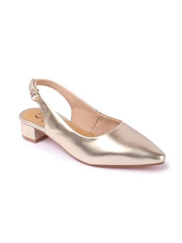 Image of Carlton London Women's Textured Pointed Toe Block Heel Pumps