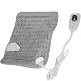 CYSFETENA Electric Heating Pad with Smart Timer, 6 Temperature Settings Fast Heating for Back, Waist, Legs, Soft Material, EU Plug 220V Electric Pad for Travel and Home Use（EU Plug）
