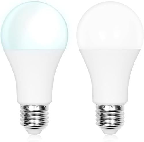 Bonlux 12W Lampadina E27 con Sensore Crepuscolare con 1000LM, LED Illuminazione a 180 Gradi per, Corridoio, Veranda, Patio (Bianca Fredda 6000K, 2-Unità)