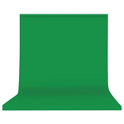 Andoer 2 x 3 m grön bakgrund, tvättbar polyester bomull grön skärm, professionell studio fotografi bakgrund för porträtt, livestreaming, videoinspelning, bakgrundsborttagning, kromnyckel