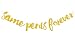 Famoby Gold Glitter Same Penis Forever Banner for Bachelorette Party Decorations